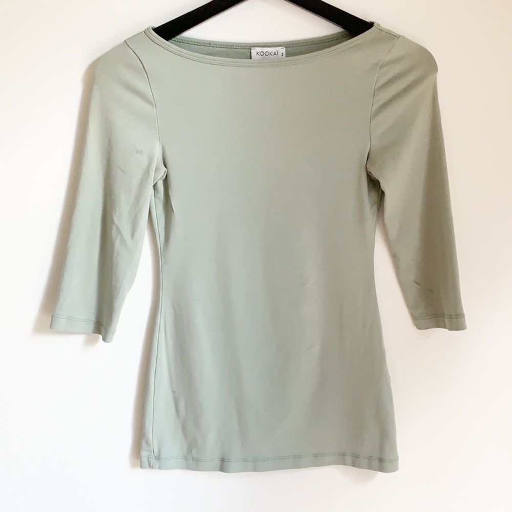 🌈 3/$20 Kookai green long sleeve-great for layering under sweater vests etc